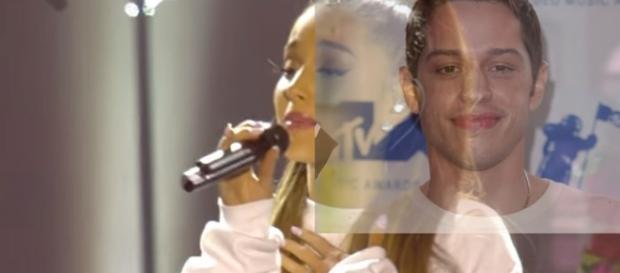 Is Ariana Grande DATING Saturday Night Live's Pete Davidson?- Image collage BBC & Vlevver News | YouTube Is Ariana Grande DATING Saturday Night Live's Pete Davidson?- Image collage BBC & Vlevver News | YouTube