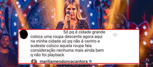 Marília Mendonça é criticada no Instagram. Marília Mendonça é criticada no Instagram.
