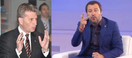 Inaudito attacco del commissario dell'UE, Oettinger: interviene Matteo Salvini