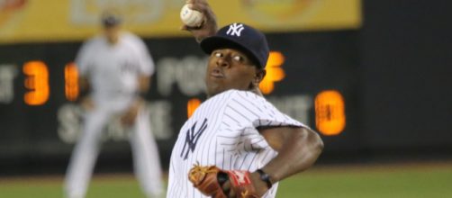 Luis Severino dominated the Astros lineup all night long. [Photo via Yankees/Wikimedia Commons]