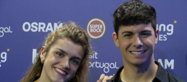 Amaia y Alfred en el press centre, foto de Javier Esquinas Amaia y Alfred en el press centre, foto de Javier Esquinas