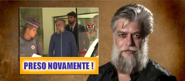 O ator foi preso e levado para a delegacia. (Montagem/Telma Myrbach) O ator foi preso e levado para a delegacia. (Montagem/Telma Myrbach)