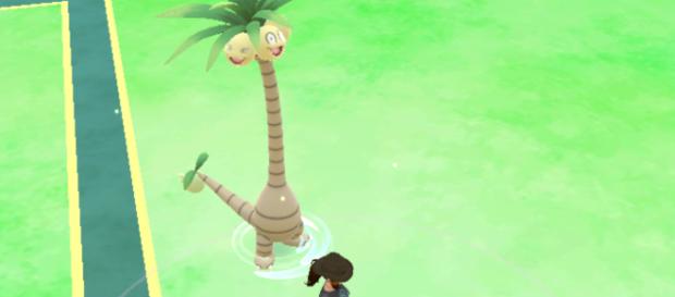 . Alolan Exeggutor looks radically different from its regular form, so it should be easy to spot.- Image - In-game Screenshot by Sierra Hawkins . Alolan Exeggutor looks radically different from its regular form, so it should be easy to spot.- Image - In-game Screenshot by Sierra Hawkins