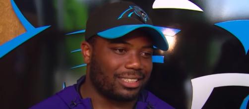 Anderson speaks with a Panther's reporter for the first time after signing one-year deal. [Image source: Carolina Panthers/YouTube screenshot]