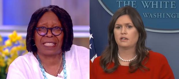 Whoopi Goldberg, Sarah Huckabee Sanders, via YouTube Whoopi Goldberg, Sarah Huckabee Sanders, via YouTube