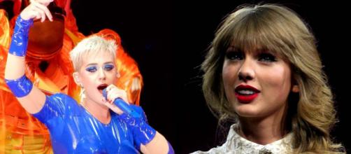 Katy Perry extended an actual olive branch to Taylor Swift [Images Katy slgckgc/Wikimedia - Taylor Jana Zills/Wikimedia