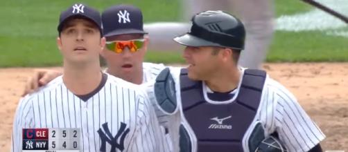 The Yankees celebrate a win against the Indians. [image source: YESNetwork - YouTube]