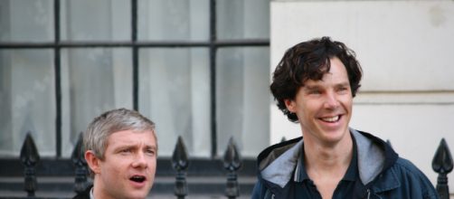 Freeman + Cumberbatch in Sherlock; (Image via Benedict_Cumberbatch/Wikimedia)
