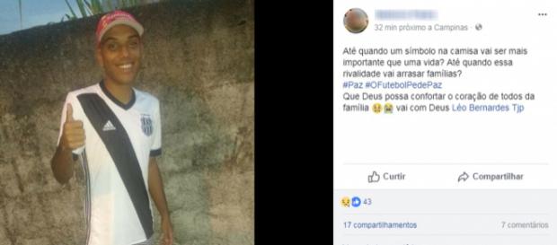 Perfil do torcedor na rede social recebeu várias mensagens Perfil do torcedor na rede social recebeu várias mensagens