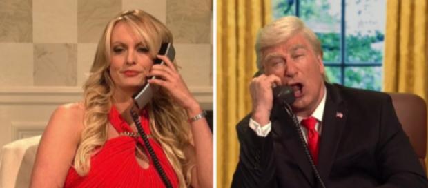 Stormy Daniels on "Saturday Night Live," via Twitter Stormy Daniels on "Saturday Night Live," via Twitter