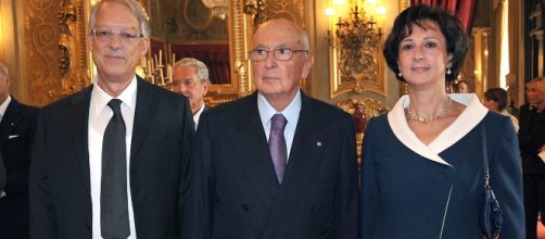 Marta Cartabia, vice presidente della Corte Costituzionale, accanto a Napolitano