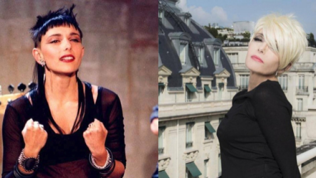 À gauche : en 1989 sur un plateau télé. À droite : en 2017, pour son dernier album "PH", la chanteuse arbore un tout nouveau look !