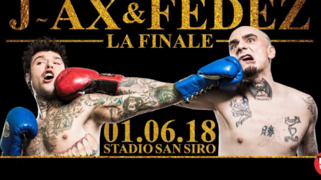 La locandina del concerto di Fedez e J-Ax a San Siro
