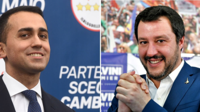 Luigi Di Maio ( à gauche ) et Matteo Salvini ( à droite ) ont prêté serment ce vendredi.