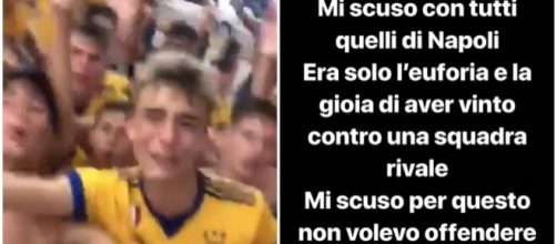 Il calciatore della Juventus si è subito scusato per l'accaduto