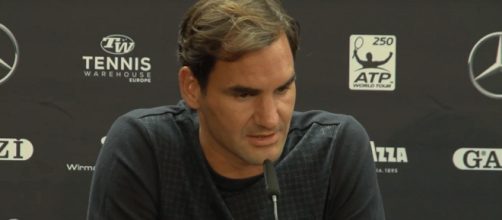 Roger Federer speaks during a press conference in Stuttgart. [image source: myTennis channel - YouTube]