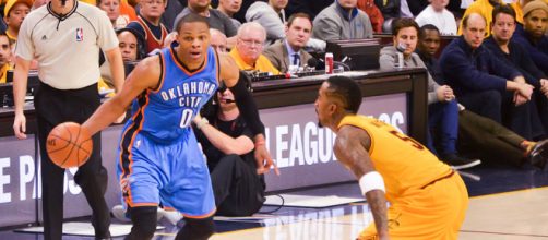 Russell Westbrook could join LeBron James and Cavaliers/ Photo via Flickr/ Eric Drost