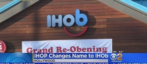 IHOP changes name to IHOb in Hollywood [Image: CBS Los Angeles/YouTube screenshot]