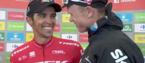 Alberto Contador con Chris Froome