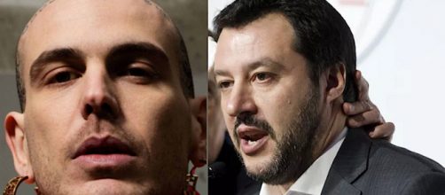 A sinistra Gemitaiz, a destra Matteo Salvini