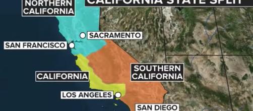 California could end up being split into three states (Image credit- CBS News- YouTube)