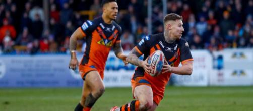 Jamie Ellis' drop-goal sealed a dramatic victory for the Tigers against Wigan on Friday night. Image Source - scorescan.com