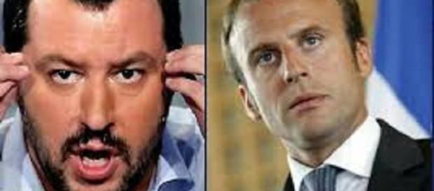 Macron e Salvini in disaccordo sull'immigrazione Macron e Salvini in disaccordo sull'immigrazione