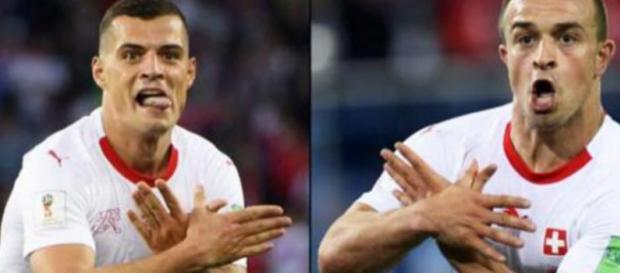 Xhaka y Shaqiri son investigados por celebrar haciendo el águila bicéfala de Albania Xhaka y Shaqiri son investigados por celebrar haciendo el águila bicéfala de Albania
