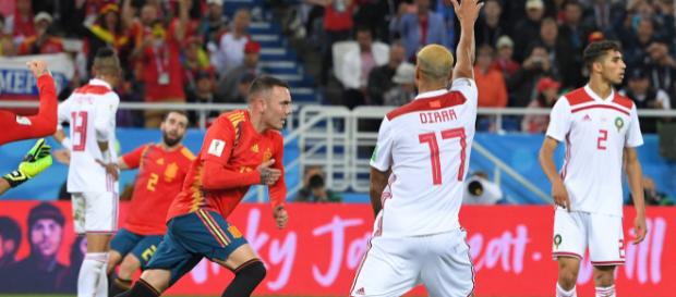 Le Maroc est très mécontent de la validation du but d'Iago Aspas à la quatre-vingt-dixième minute. Le Maroc est très mécontent de la validation du but d'Iago Aspas à la quatre-vingt-dixième minute.