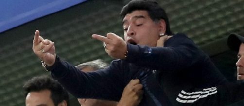 Diego Armando Maradona, gestaccio dopo il gol qualificazione dell'Argentina