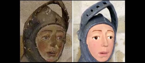 A priceless relic in a Spanish church has been turned into a Disney character by a well-intentioned "restorer" [Image TomoNews US/YouTube]