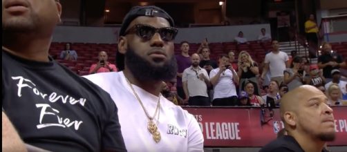 LeBron James watches a Lakers Summer League game. [NBA - YouTube]