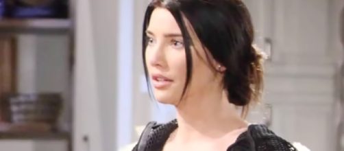 Steffy is in shock that Hope is pregnant with Liam's child. - [ Elias Morena / YouTube screencap]