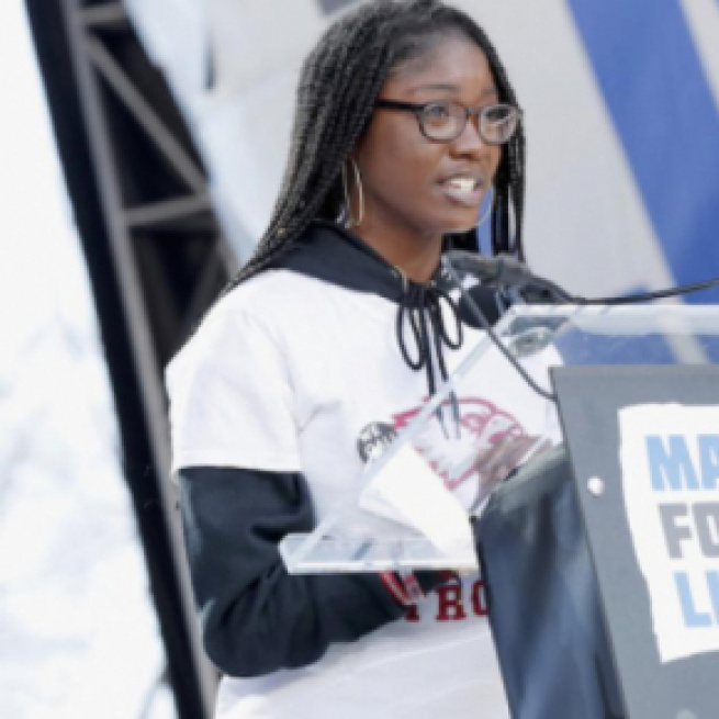 Aalayah Eastmond, sopravvissuta alla strage di Parkland, USA