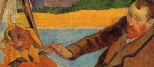 Paul Gauguin's Portrait of Van Gogh painting 'Sunflowers.' [Public image via Flickr]