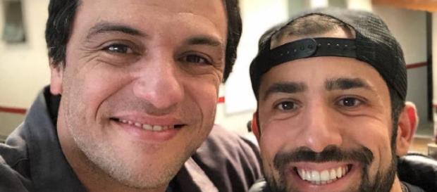 Rodrigo Lombardi e Kaysar nos bastidores de Carcereiros Rodrigo Lombardi e Kaysar nos bastidores de Carcereiros