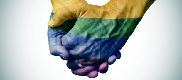 Mani unite simboleggiano le unioni gay Mani unite simboleggiano le unioni gay
