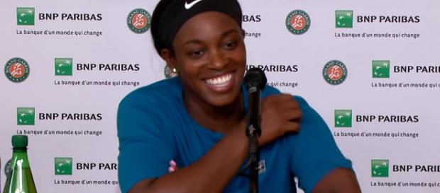 Sloane Stephens speaks during a press conference at the 2018 French Open. Photo: screenshot via Roland Garros channel on YouTube Sloane Stephens speaks during a press conference at the 2018 French Open. Photo: screenshot via Roland Garros channel on YouTube