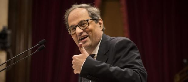 Quim Torra en el transcurso de una comparecencia. Public Domain. Quim Torra en el transcurso de una comparecencia. Public Domain.