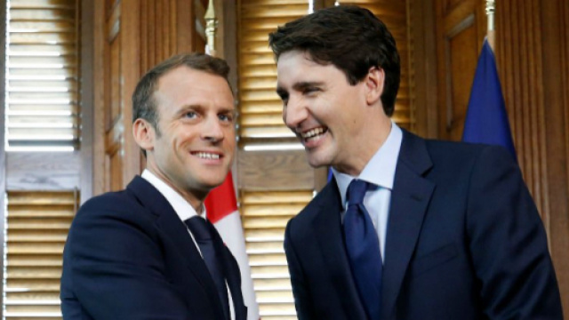 Le président français et le premier ministre américain se sont montrés unis contre la décision de Trump d'imposer des taxes à ses alliés