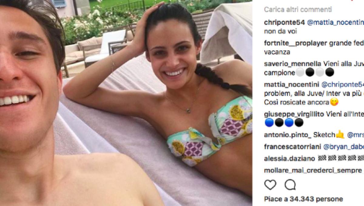 Federico Chiesa Ac Fiorentina In Vacanza Con La Fidanzata Caterina Foto Instagram