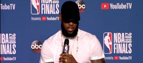 LeBron James says he played with a broken hand in the NBA Finals [Twitter video screencap / ESPN]