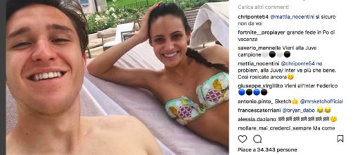 Federico Chiesa, Fiorentina: la fidanzata del ragazzo è Caterina Ciabatti, foto Instagram