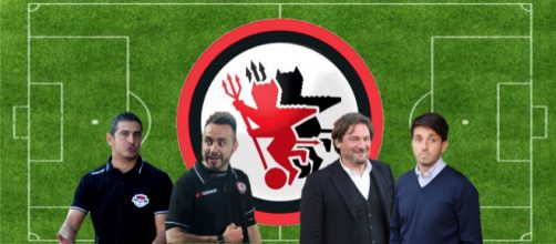 Da sinistra verso destra: Pasquale Padalino, Roberto De Zerbi, Giovanni Stroppa e Gianluca Grassadonia