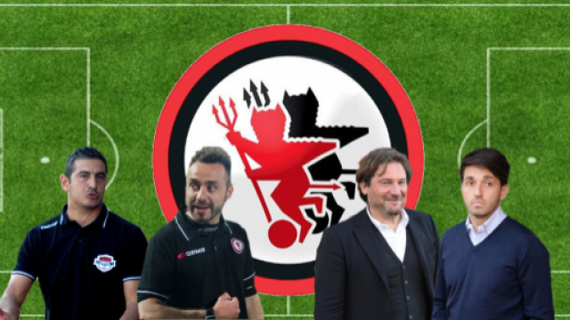 Da sinistra verso destra: Pasquale Padalino, Roberto De Zerbi, Giovanni Stroppa e Gianluca Grassadonia