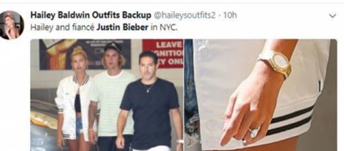Justin Bieber and Hailey Baldwin arrive back in NYC after bahamas engagement - Image credir @Haileysoutfits2 | Twitter
