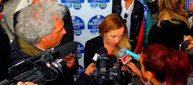 La leader di Fratelli d'Italia, Giorgia Meloni La leader di Fratelli d'Italia, Giorgia Meloni