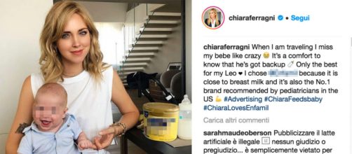 Il post Instagram "incriminato" con Chiara Ferragni che compare con il figlio Leone Lucia in braccio.