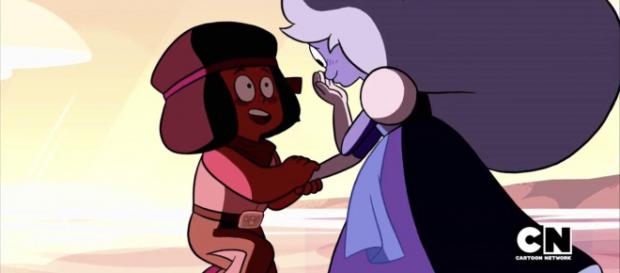 As personagens Ruby e Sapphire protagonizaram o primeiro casamento homoafetivo dos desenhos animados. As personagens Ruby e Sapphire protagonizaram o primeiro casamento homoafetivo dos desenhos animados.