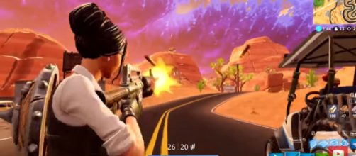 Muselk trying on the new ATK and map location in 'Fortnite.' - [Image source: Muselk/YouTube]
